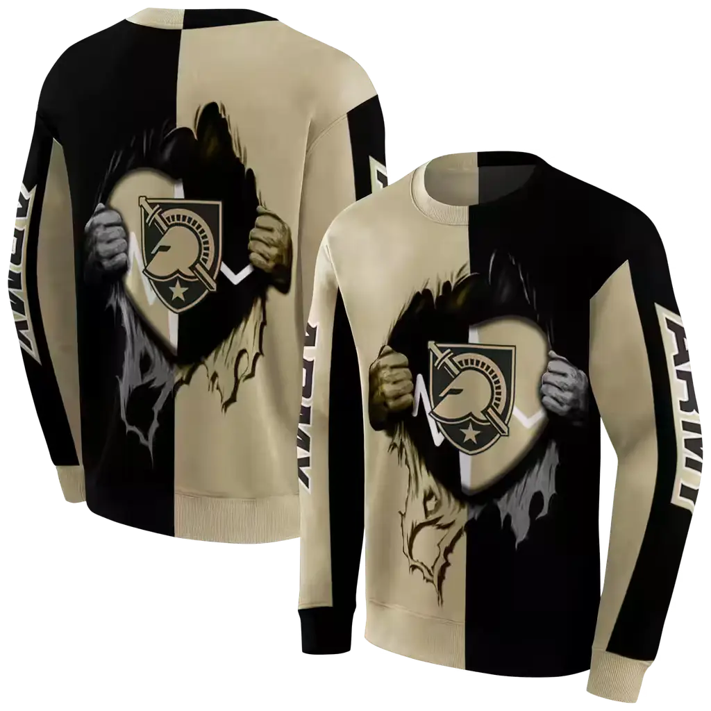 army black knights heartbeat graphic gold hoodie premium grade army black knights heartbeat graphic gold hoodie premium grade