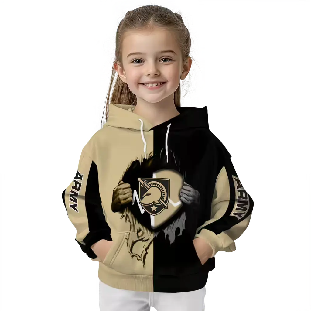army black knights heartbeat graphic gold hoodie top rated army black knights heartbeat graphic gold hoodie top rated