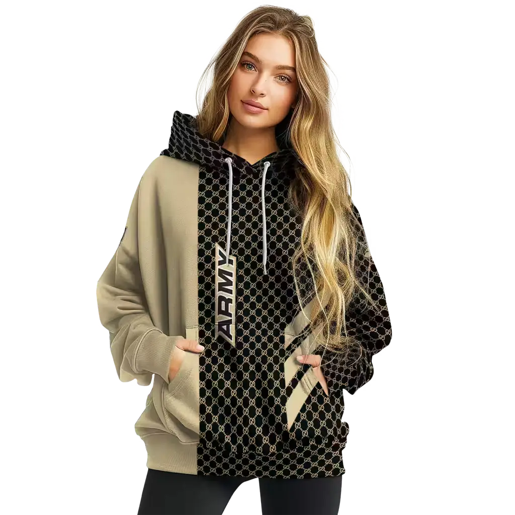 army black knights monogram pattern gold hoodie high quality army black knights monogram pattern gold hoodie high quality