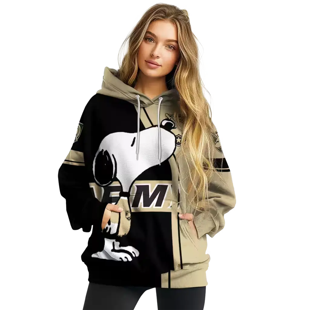 army black knights playful snoopy gold hoodie high quality army black knights playful snoopy gold hoodie high quality