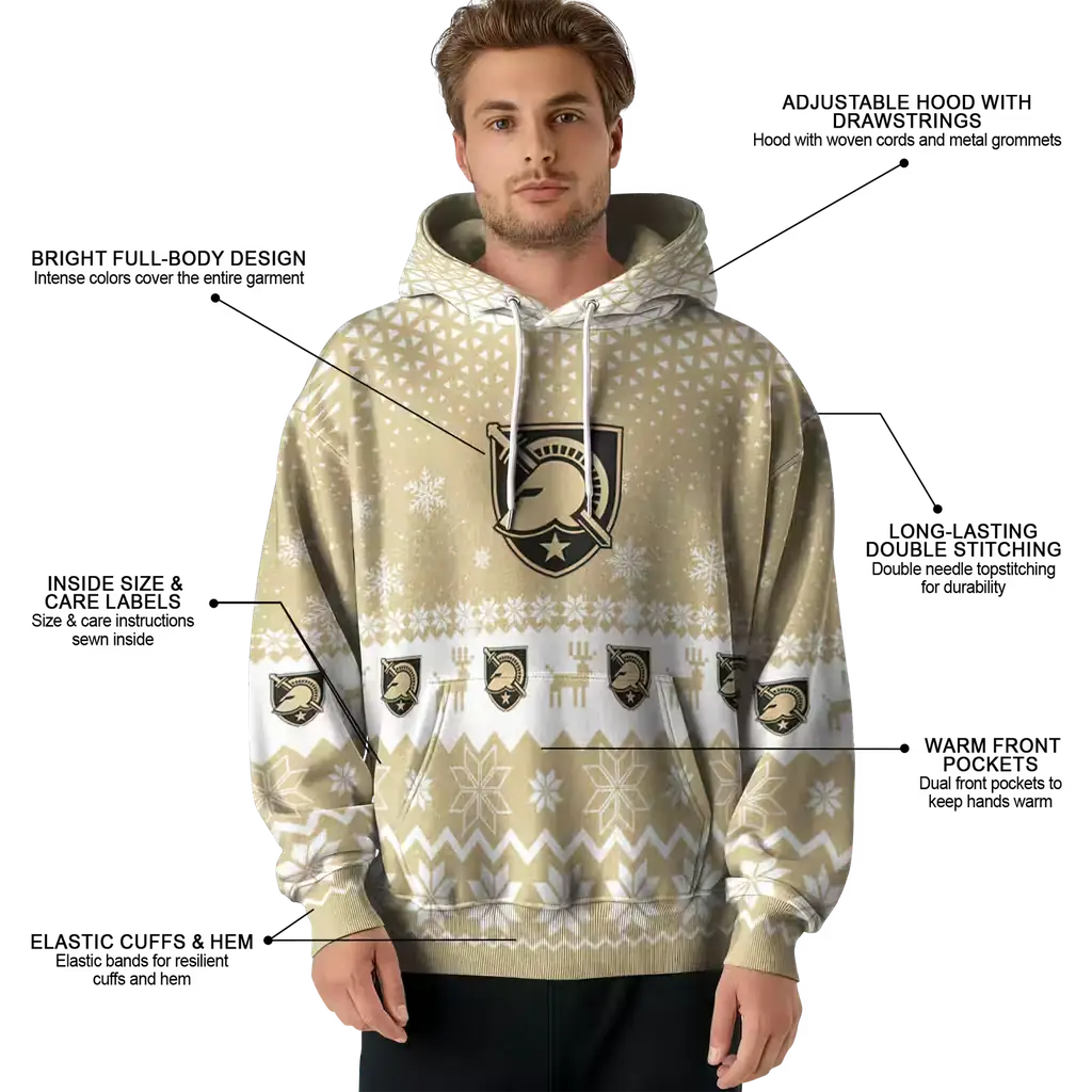 army black knights reindeer motif gold hoodie latest model army black knights reindeer motif gold hoodie latest model