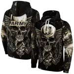 army black knights skull artwork gold black hoodie best selling