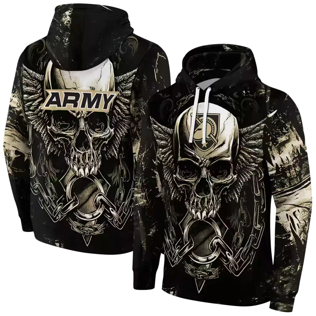 army black knights skull artwork gold black hoodie fashion forward army black knights skull artwork gold black hoodie fashion forward