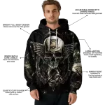 army black knights skull artwork gold black hoodie best selling