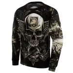 army black knights skull artwork gold black hoodie best selling