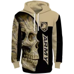 army black knights skull motif gold black hoodie best selling
