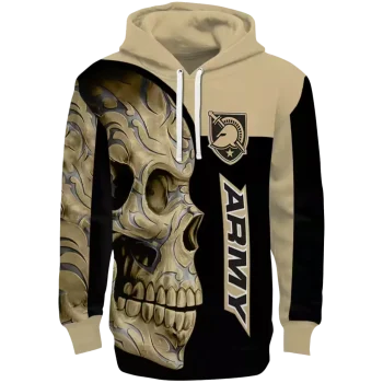 army black knights skull motif gold black hoodie best selling