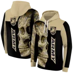 army black knights skull motif gold black hoodie best selling