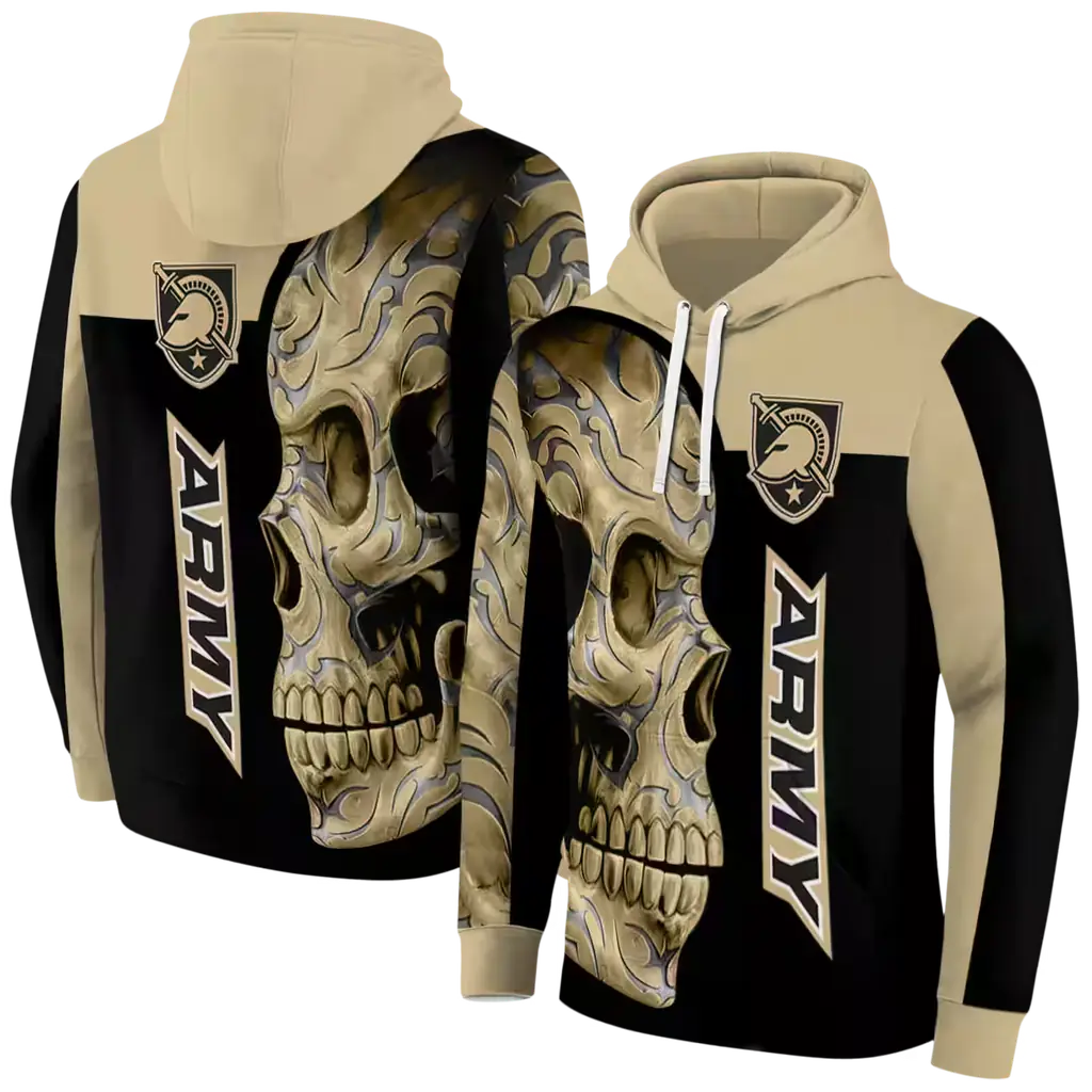 army black knights skull motif gold black hoodie fashion forward army black knights skull motif gold black hoodie fashion forward