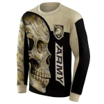 army black knights skull motif gold black hoodie best selling