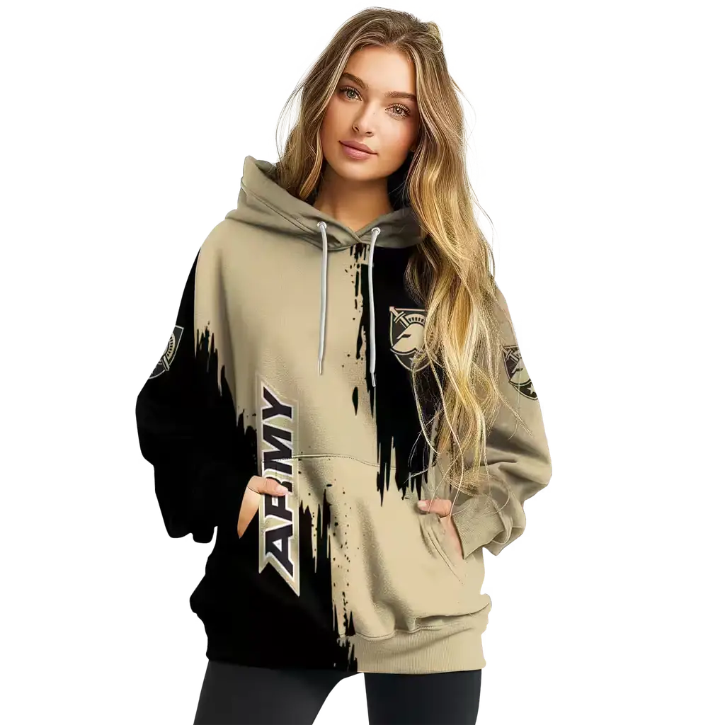 army black knights splatter effect gold hoodie high quality army black knights splatter effect gold hoodie high quality