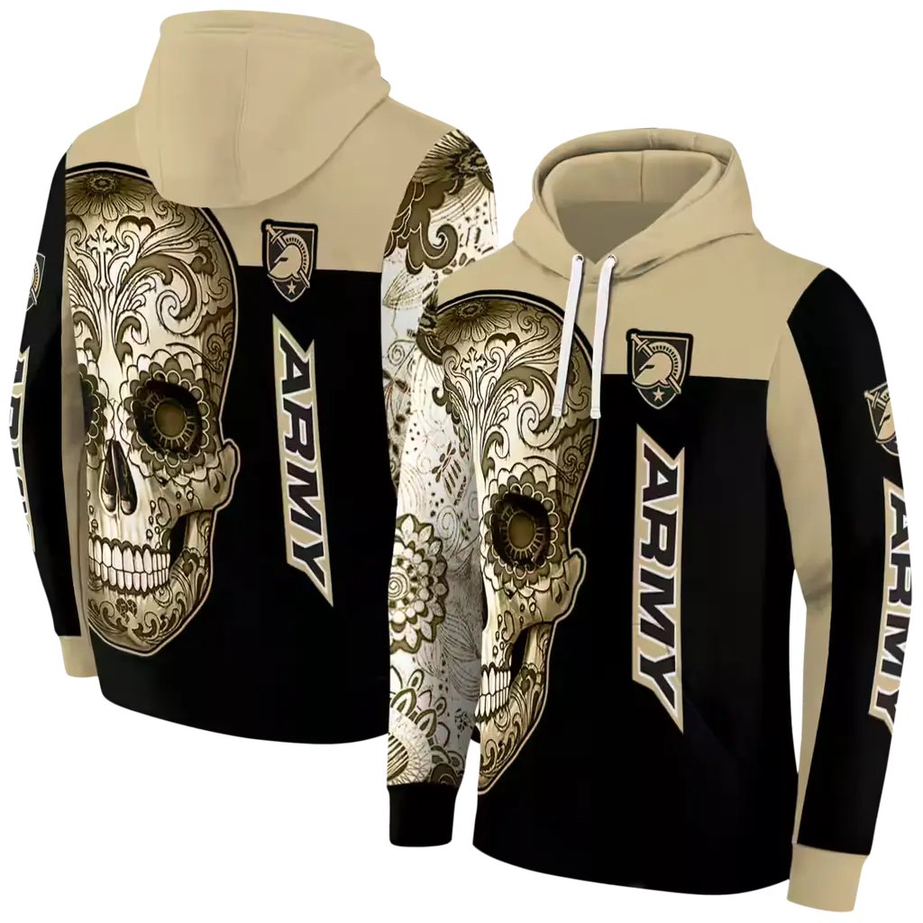 army black knights sugar skull gold black hoodie fashion forward army black knights sugar skull gold black hoodie fashion forward