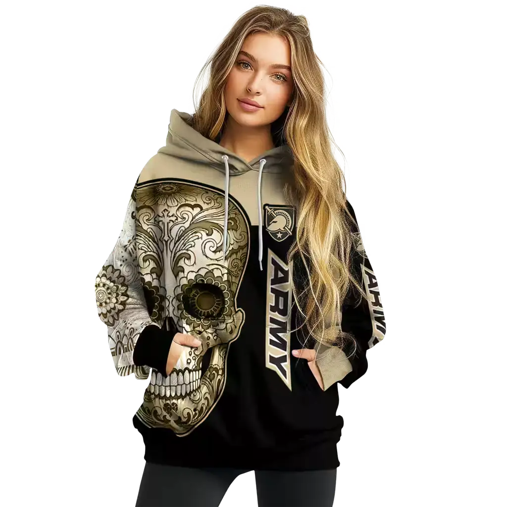 army black knights sugar skull gold black hoodie high quality army black knights sugar skull gold black hoodie high quality