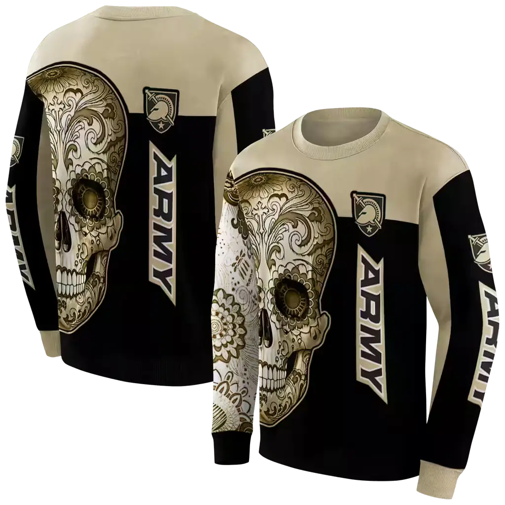 army black knights sugar skull gold black hoodie premium grade army black knights sugar skull gold black hoodie premium grade