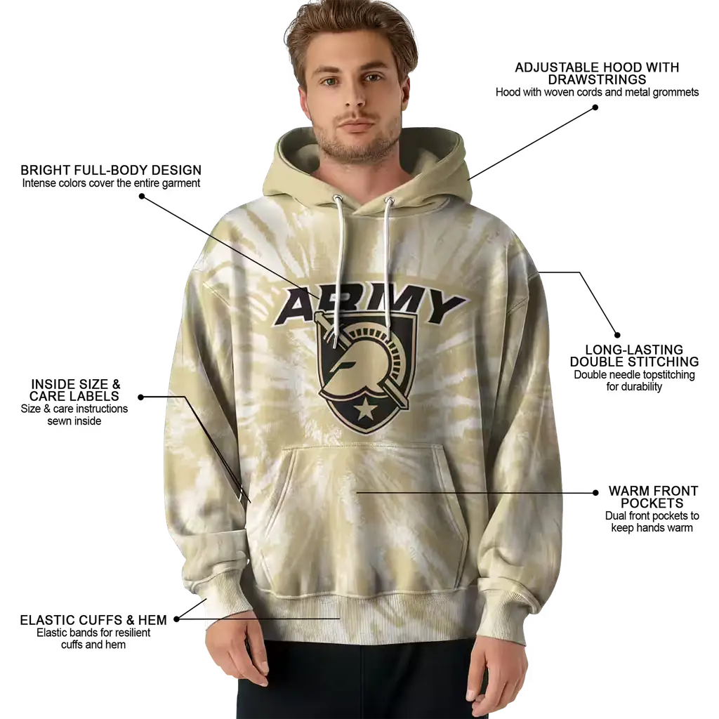 army black knights tie dye pattern gold hoodie latest model army black knights tie dye pattern gold hoodie latest model