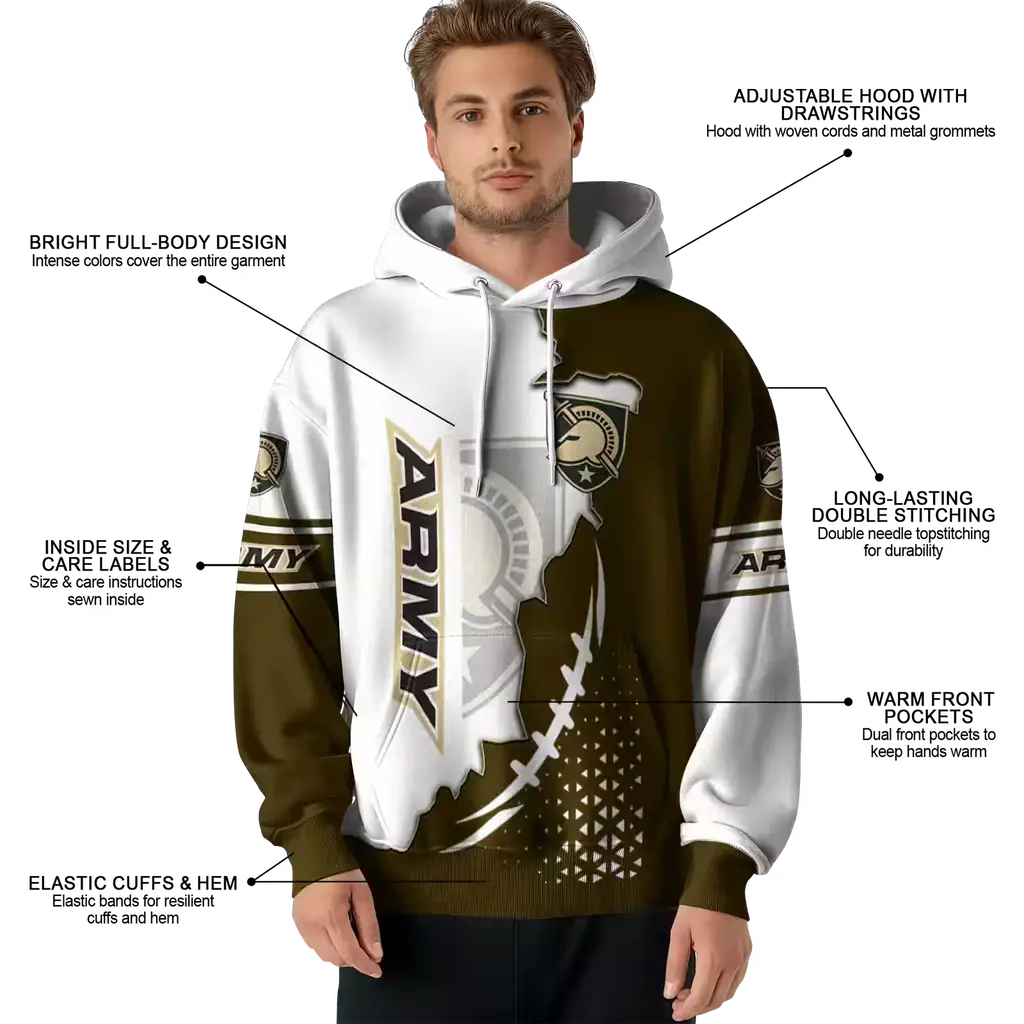 army black knights triangular pattern gold white hoodie latest model army black knights triangular pattern gold white hoodie latest model