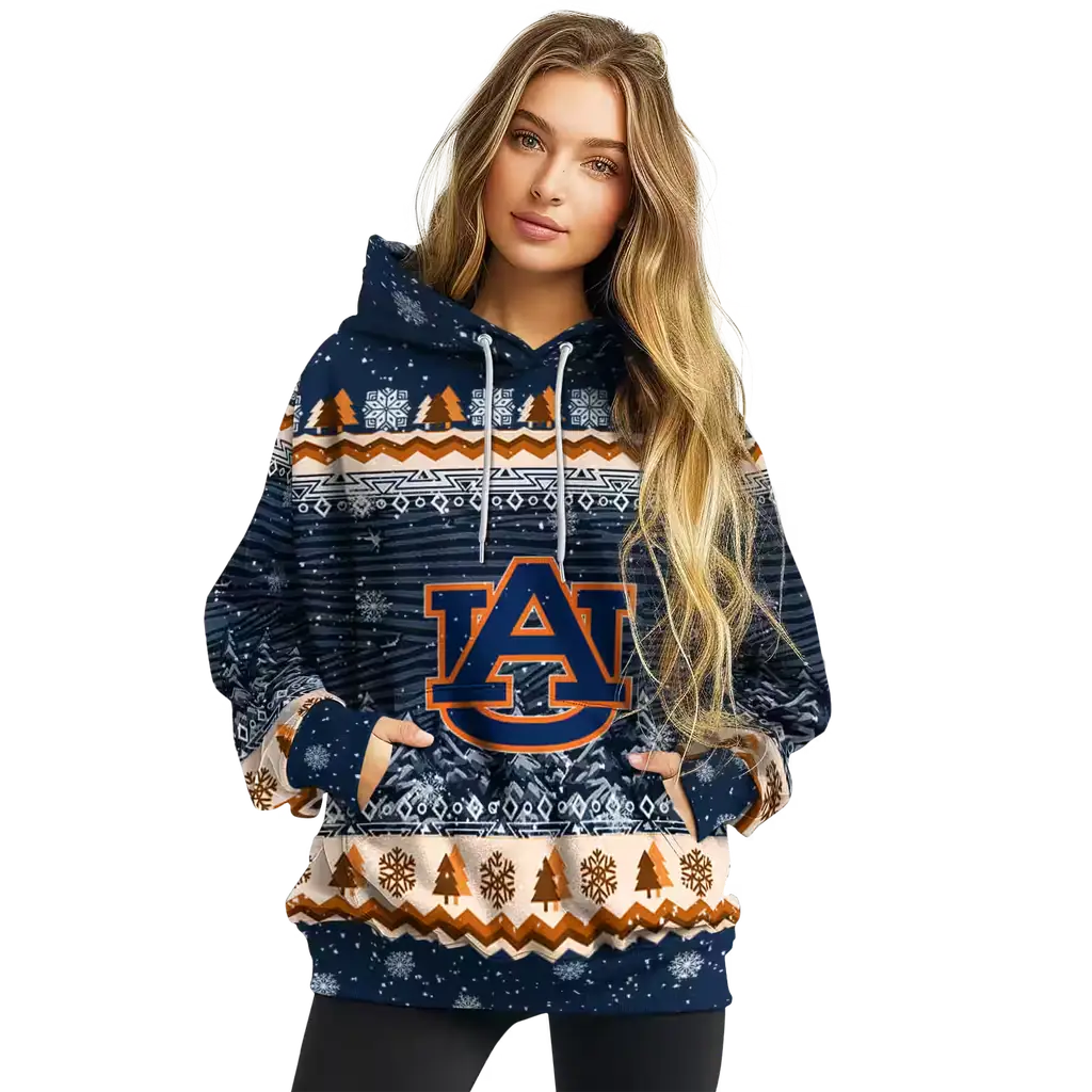 auburn tigers christmas trees navy blue hoodie high quality auburn tigers christmas trees navy blue hoodie high quality