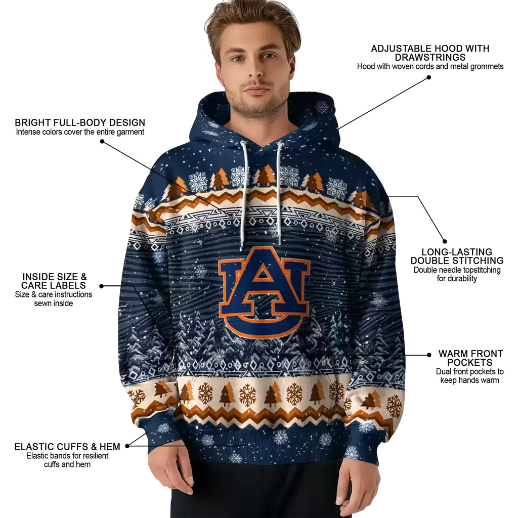 auburn tigers christmas trees navy blue hoodie latest model auburn tigers christmas trees navy blue hoodie latest model