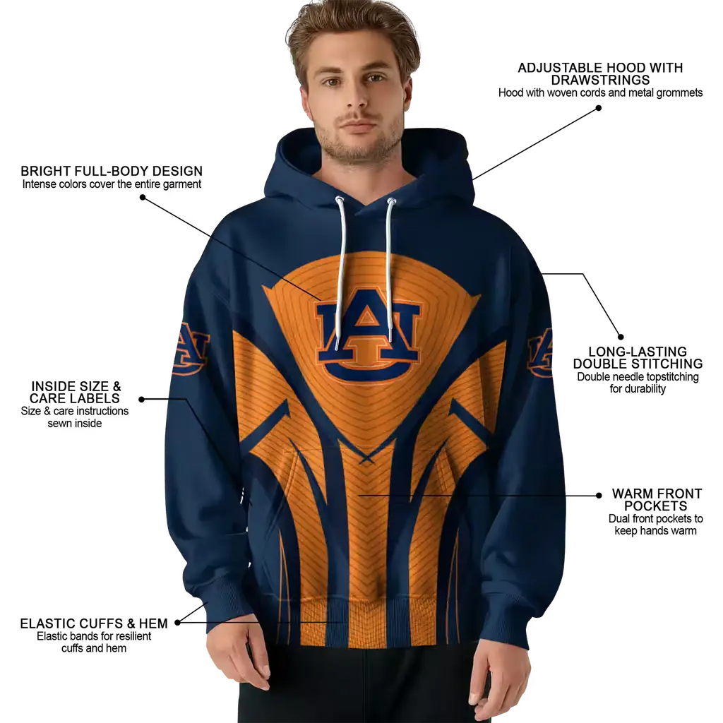 auburn tigers concentric lines navy blue black hoodie latest model auburn tigers concentric lines navy blue black hoodie latest model