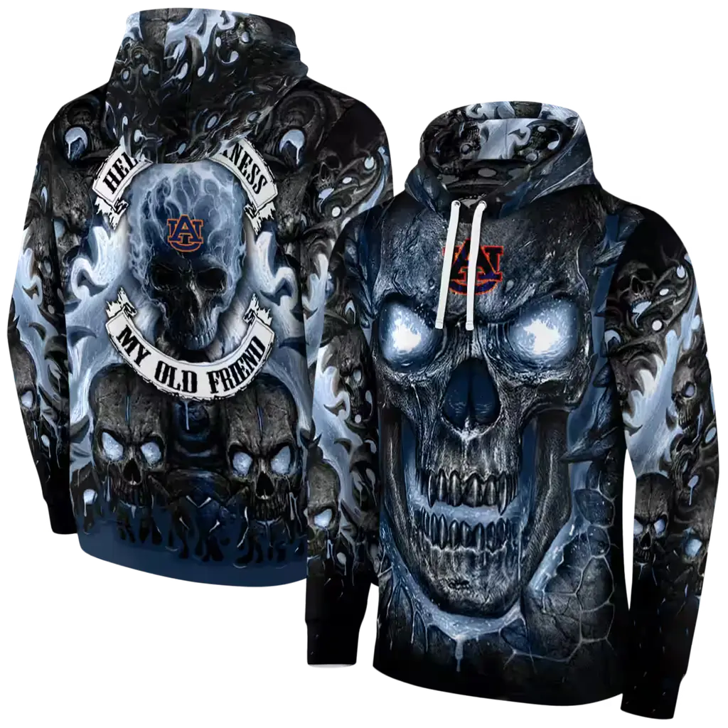 auburn tigers demonic skull navy blue black hoodie fashion forward auburn tigers demonic skull navy blue black hoodie fashion forward