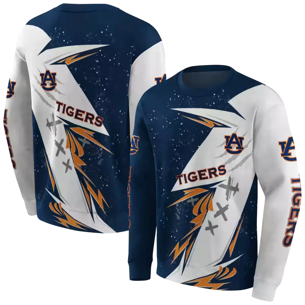 auburn tigers dynamic slash navy blue white hoodie premium grade auburn tigers dynamic slash navy blue white hoodie premium grade
