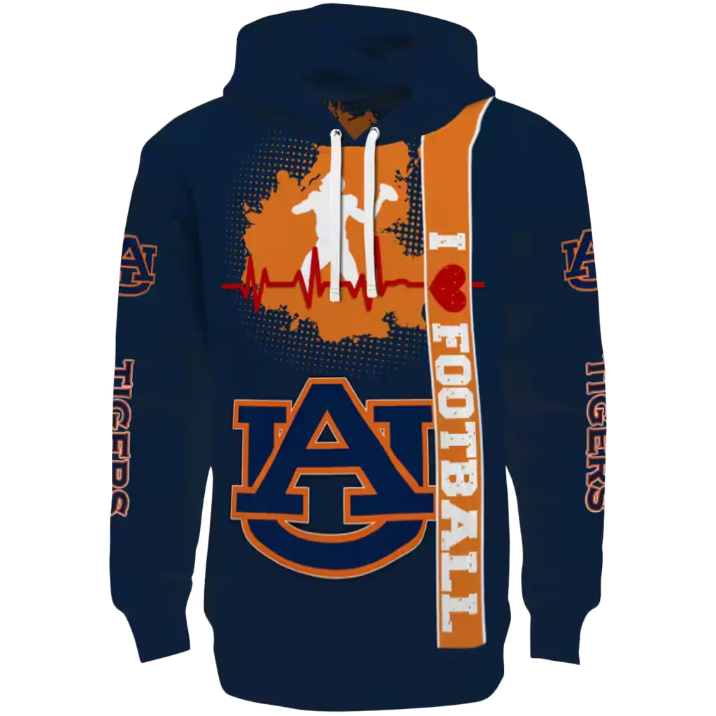 auburn tigers football heartbeat navy blue hoodie best selling auburn tigers football heartbeat navy blue hoodie best selling
