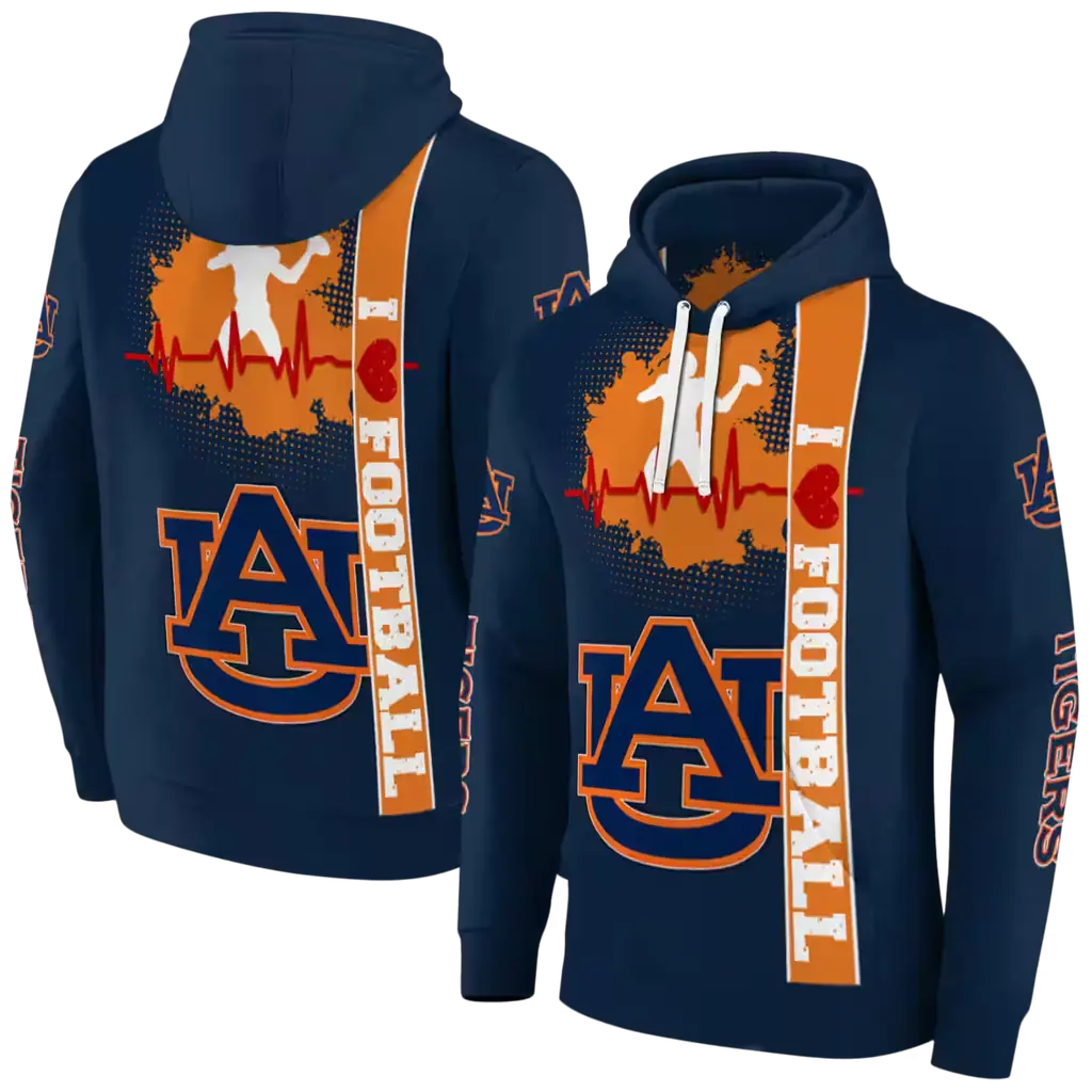 auburn tigers football heartbeat navy blue hoodie fashion forward auburn tigers football heartbeat navy blue hoodie fashion forward