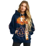 auburn tigers football heartbeat navy blue hoodie best selling