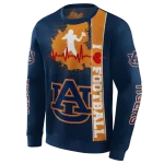 auburn tigers football heartbeat navy blue hoodie best selling