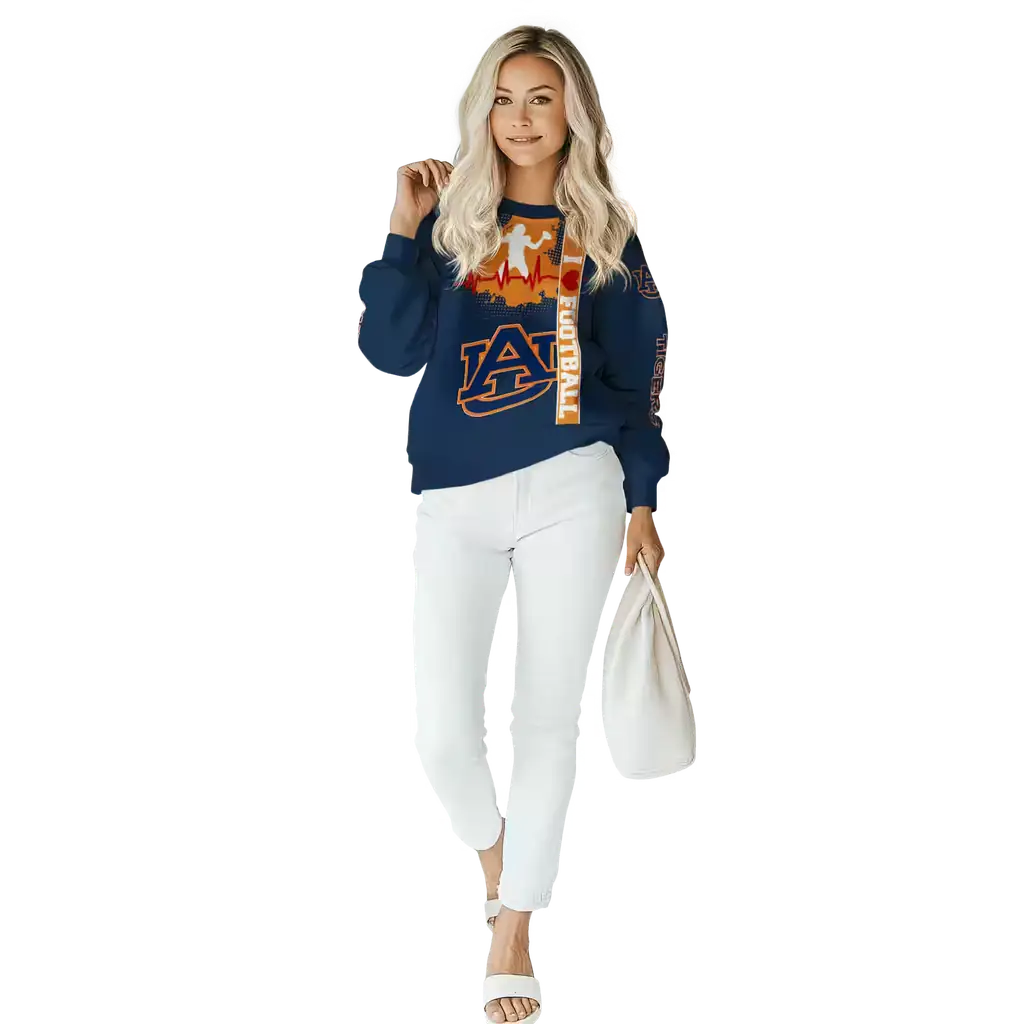 auburn tigers football heartbeat navy blue hoodie trendy auburn tigers football heartbeat navy blue hoodie trendy