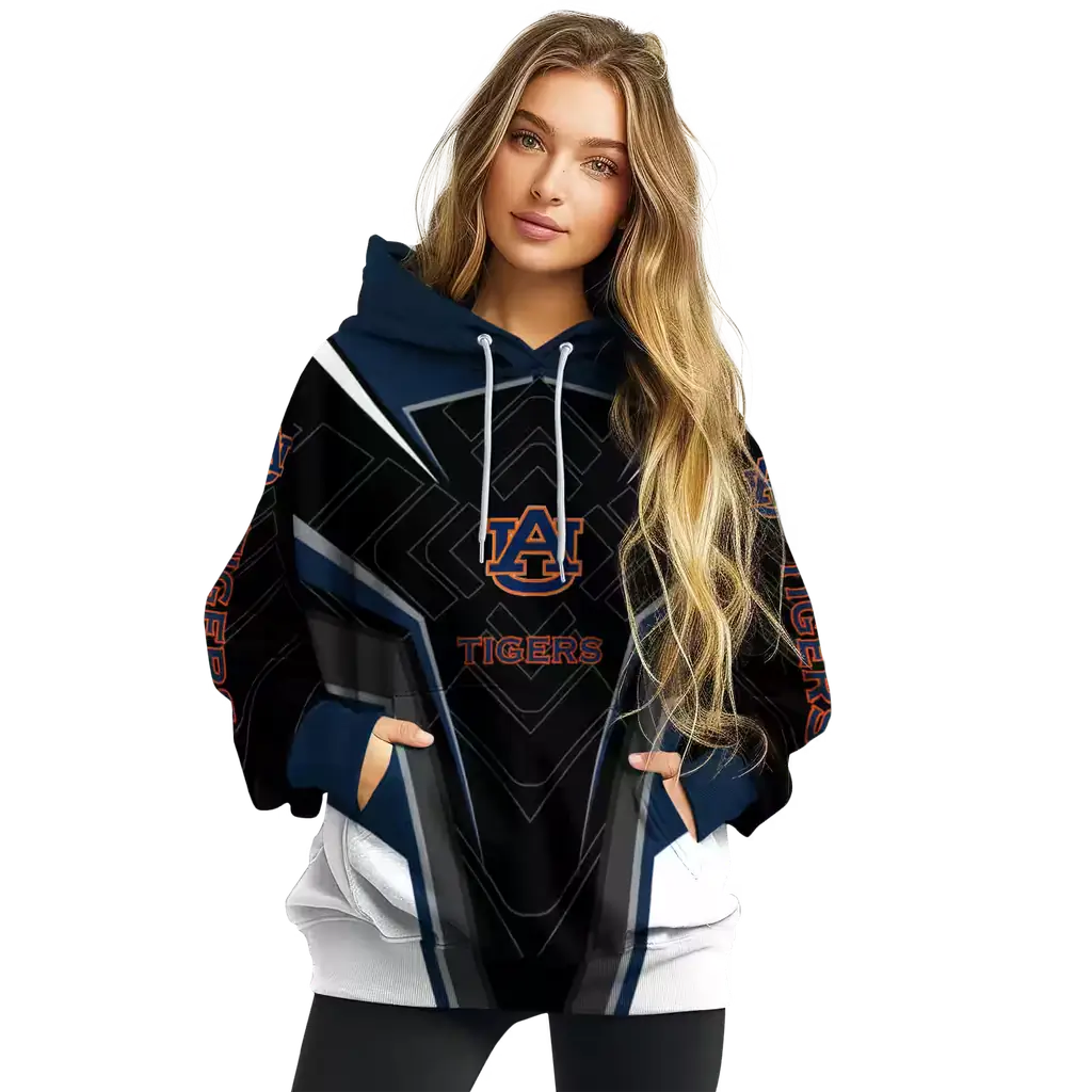 auburn tigers futuristic pattern navy blue black hoodie high quality auburn tigers futuristic pattern navy blue black hoodie high quality