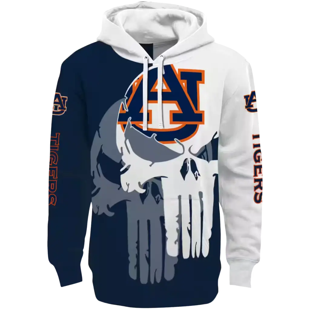 auburn tigers graphic punisher navy blue white hoodie best selling auburn tigers graphic punisher navy blue white hoodie best selling