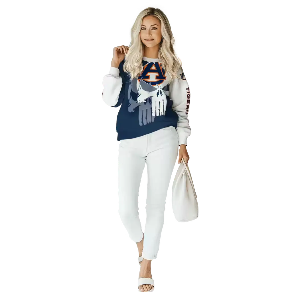 auburn tigers graphic punisher navy blue white hoodie trendy auburn tigers graphic punisher navy blue white hoodie trendy