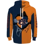 auburn tigers heartbeat graphic navy blue hoodie best selling