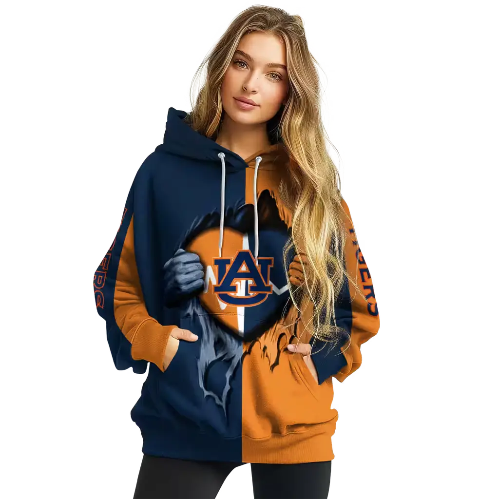 auburn tigers heartbeat graphic navy blue hoodie high quality auburn tigers heartbeat graphic navy blue hoodie high quality