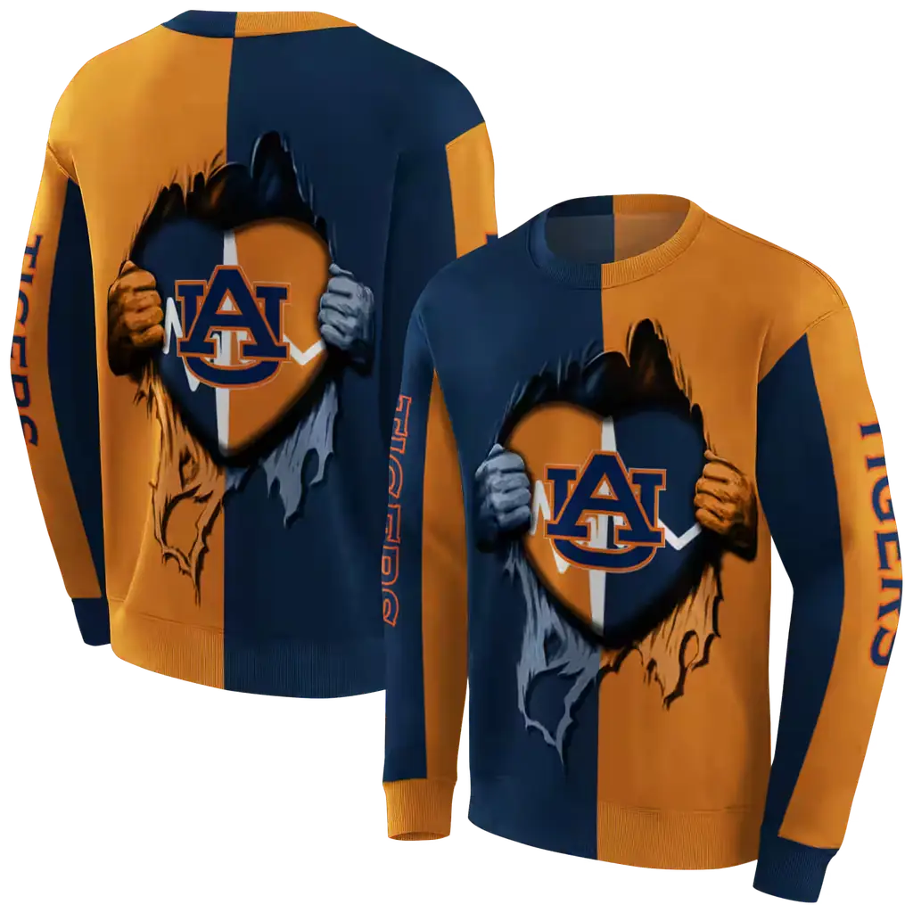 auburn tigers heartbeat graphic navy blue hoodie premium grade auburn tigers heartbeat graphic navy blue hoodie premium grade