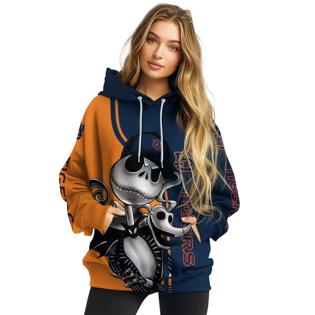 auburn tigers jack skellington navy blue hoodie high quality auburn tigers jack skellington navy blue hoodie high quality