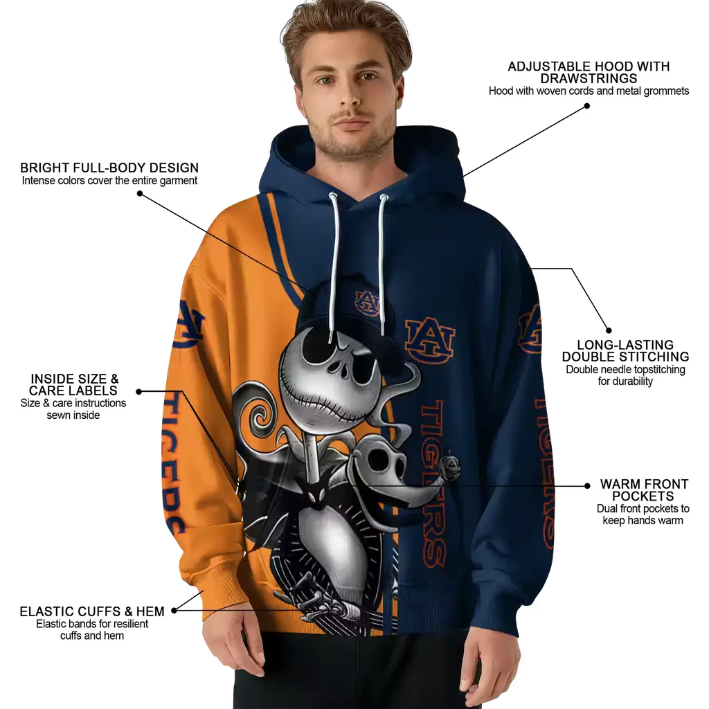 auburn tigers jack skellington navy blue hoodie latest model auburn tigers jack skellington navy blue hoodie latest model