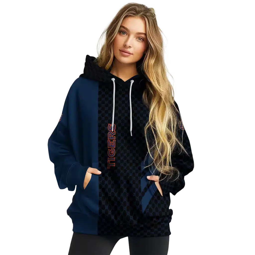 auburn tigers monogram pattern navy blue hoodie high quality auburn tigers monogram pattern navy blue hoodie high quality