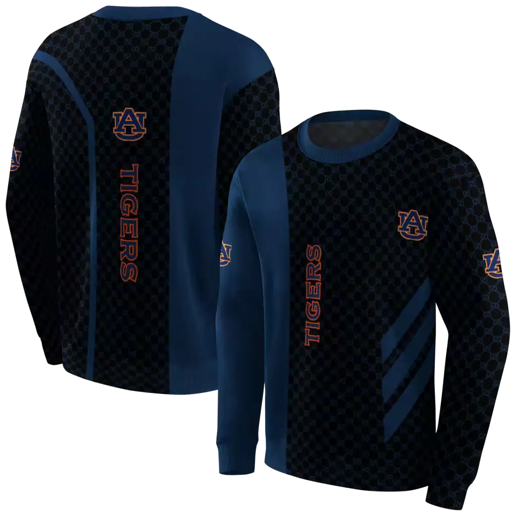 auburn tigers monogram pattern navy blue hoodie premium grade auburn tigers monogram pattern navy blue hoodie premium grade