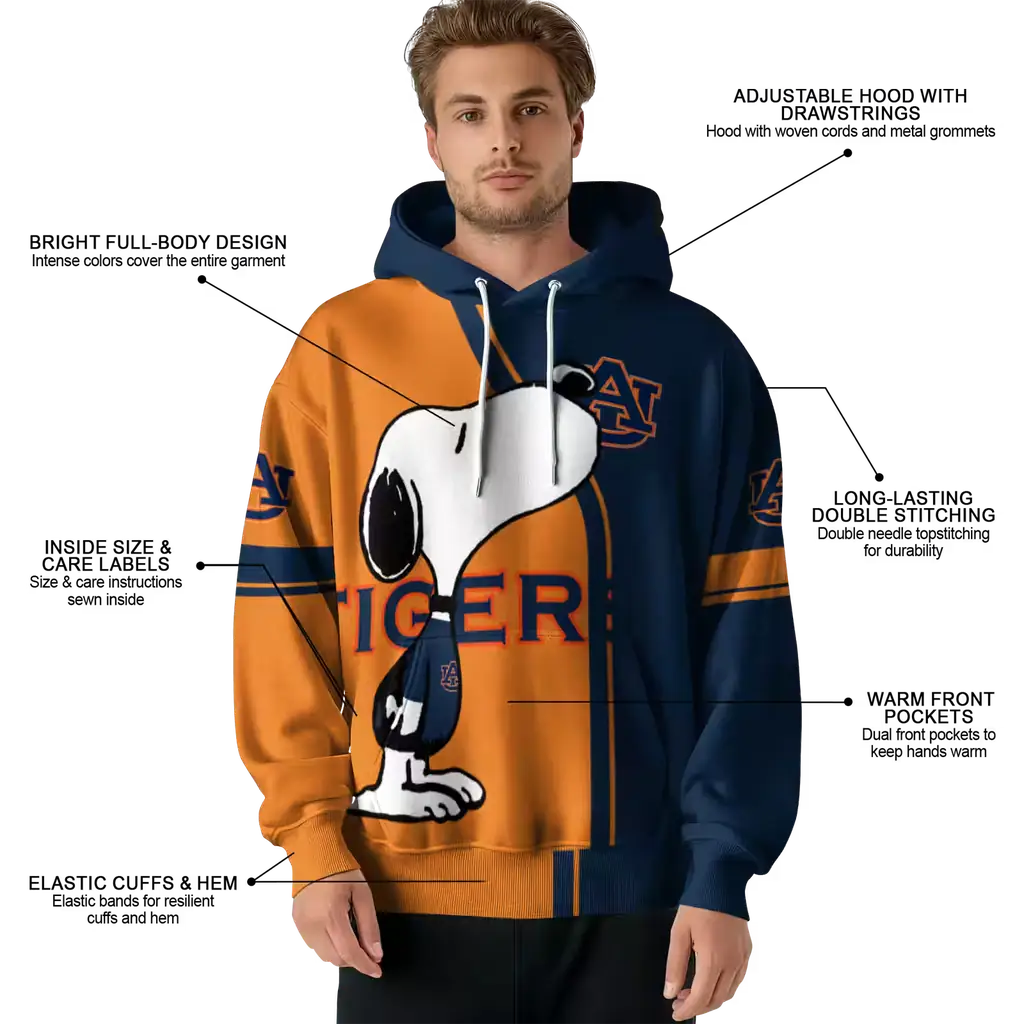 auburn tigers playful snoopy navy blue hoodie latest model auburn tigers playful snoopy navy blue hoodie latest model