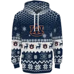 auburn tigers reindeer motif navy blue hoodie best selling