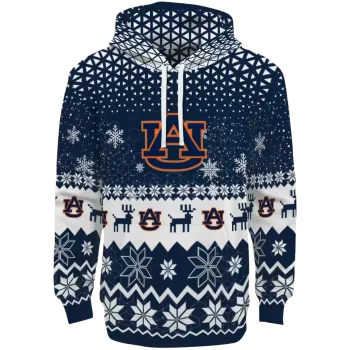 auburn tigers reindeer motif navy blue hoodie best selling