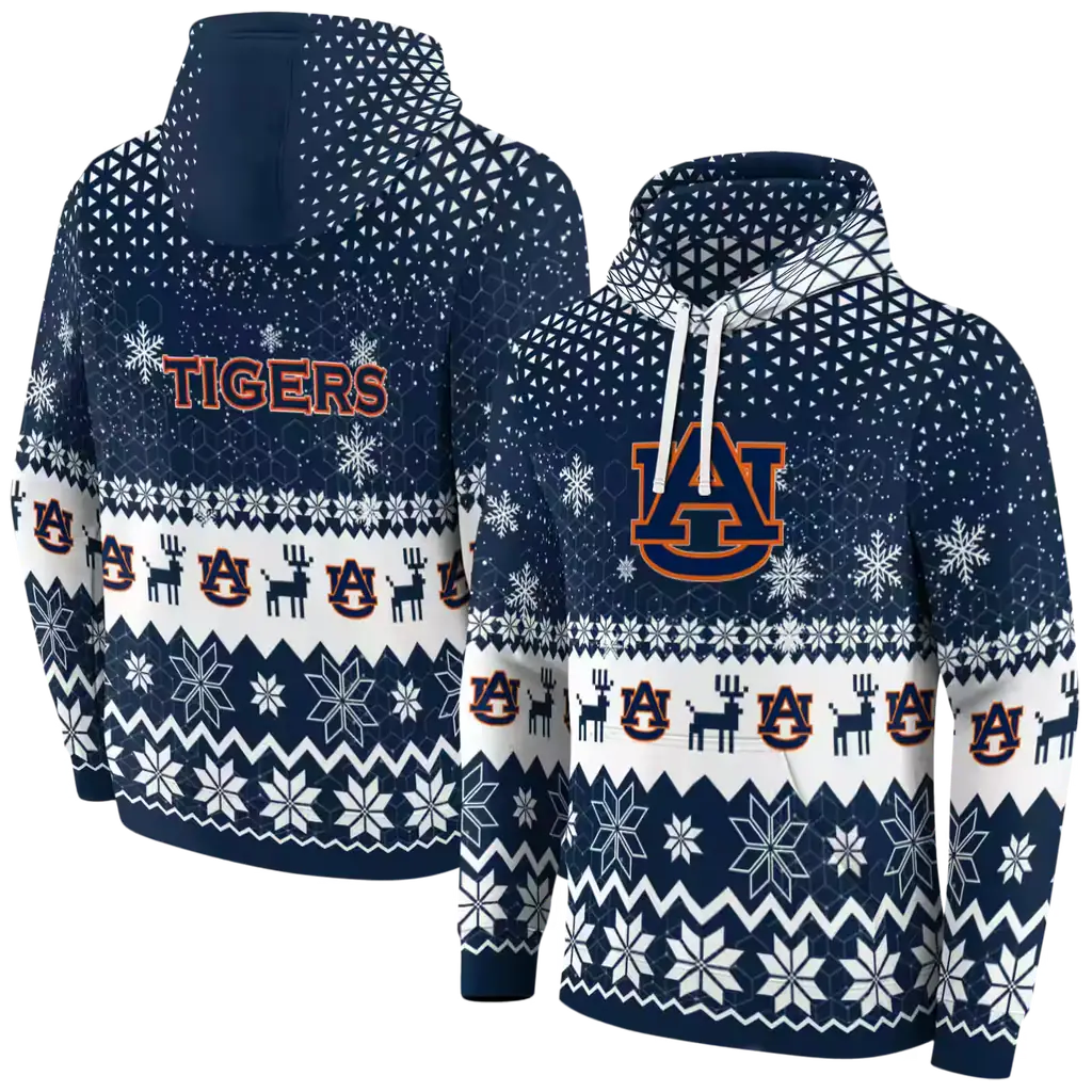 auburn tigers reindeer motif navy blue hoodie fashion forward auburn tigers reindeer motif navy blue hoodie fashion forward