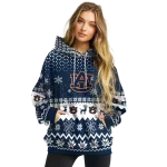 auburn tigers reindeer motif navy blue hoodie best selling