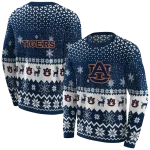 auburn tigers reindeer motif navy blue hoodie best selling