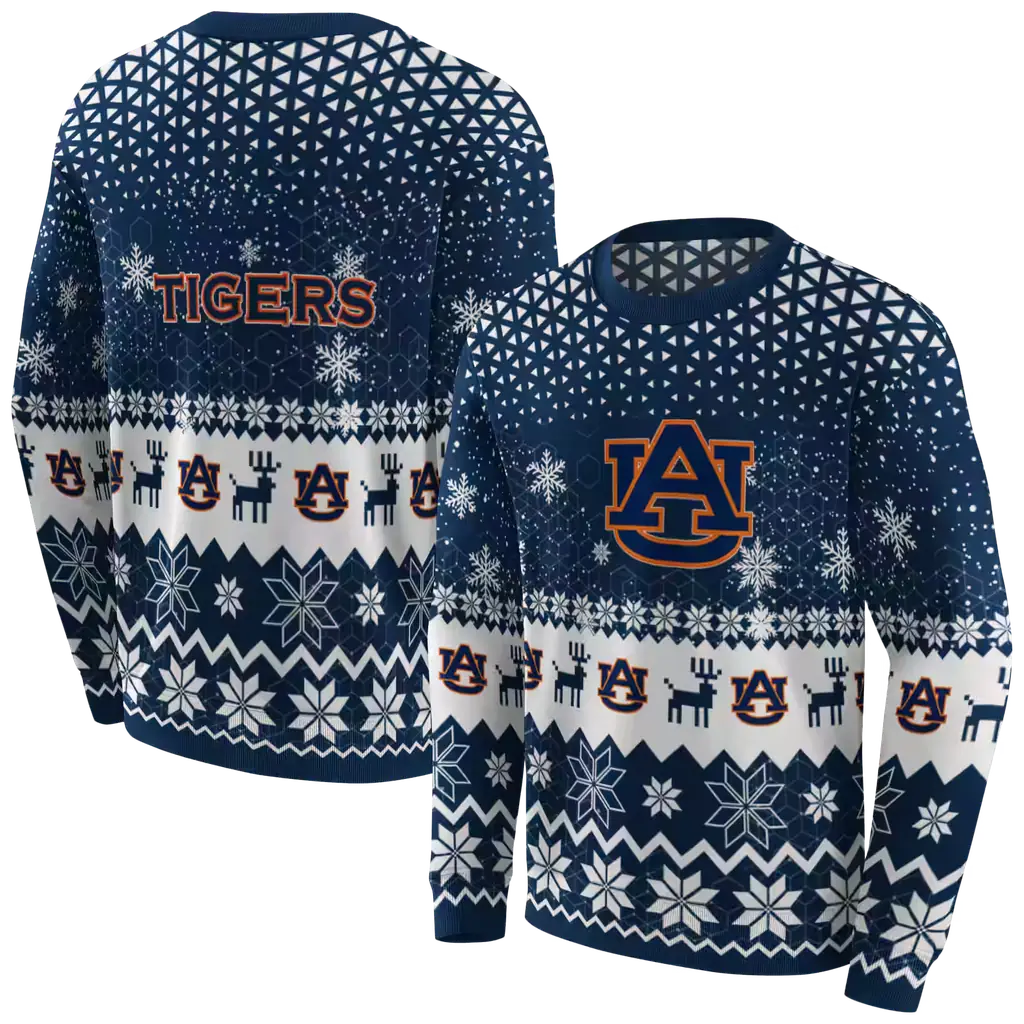 auburn tigers reindeer motif navy blue hoodie premium grade auburn tigers reindeer motif navy blue hoodie premium grade