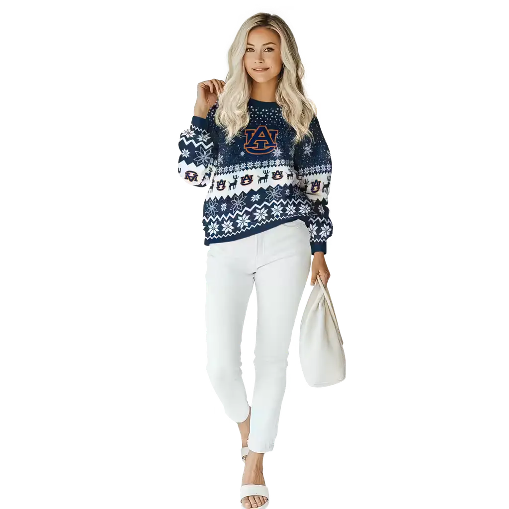 auburn tigers reindeer motif navy blue hoodie trendy auburn tigers reindeer motif navy blue hoodie trendy
