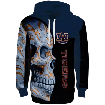 auburn tigers skull motif navy blue black hoodie best selling