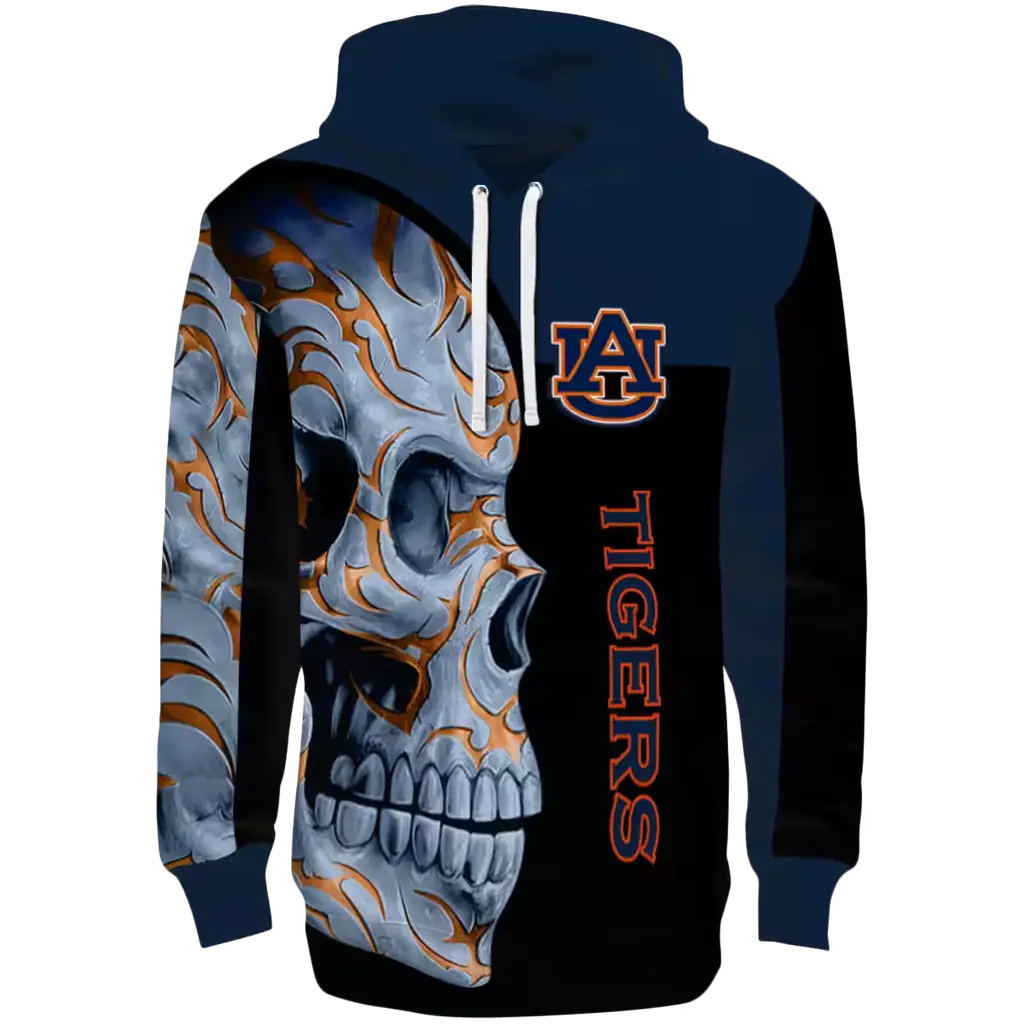 auburn tigers skull motif navy blue black hoodie best selling auburn tigers skull motif navy blue black hoodie best selling